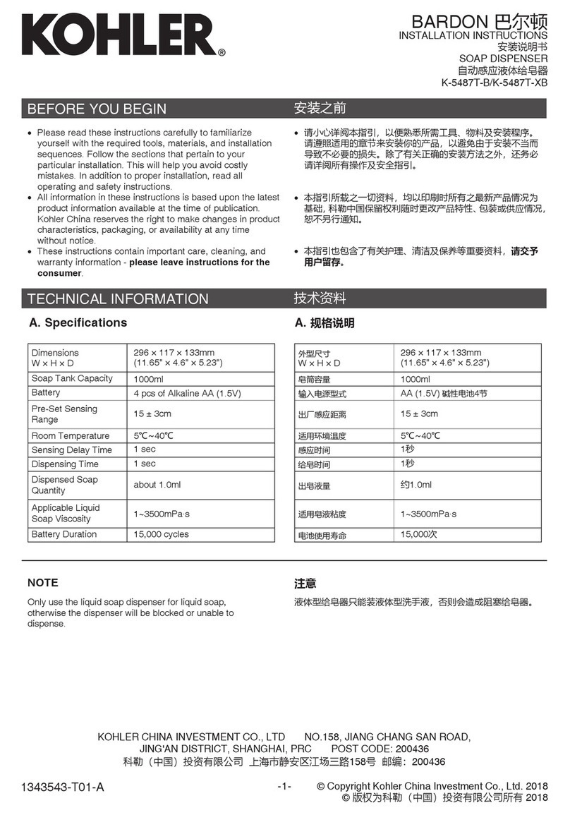 Kohler BADRON K-5487T-B User manual