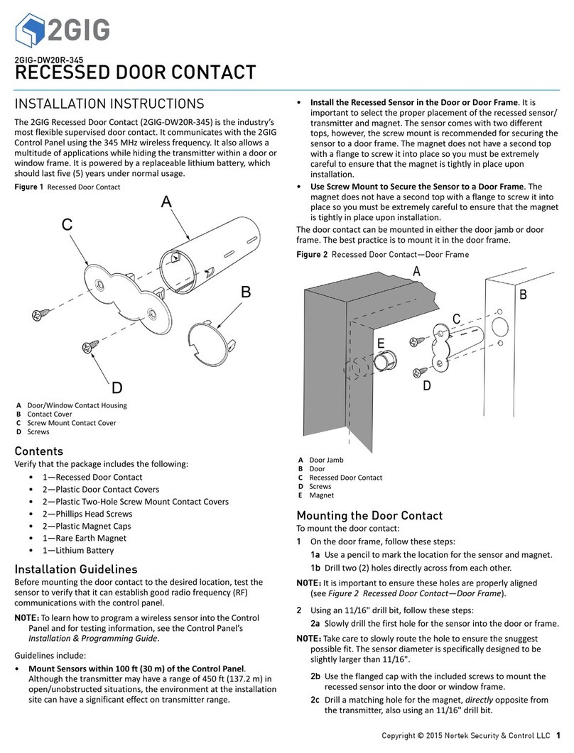 Nortek Security & Control 2GIG-DW20R-345 installation instructions