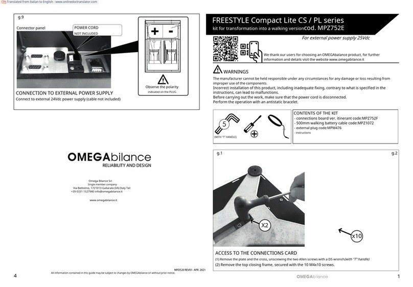 OMEGAbilance FREESTYLE Compact Lite CS Series quick start guide