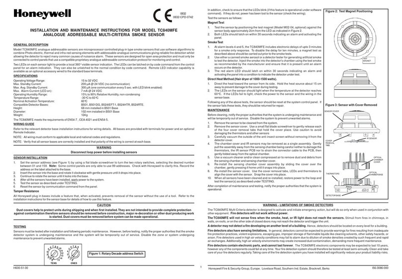 Honeywell TC840MFE Installation and maintenance instructions