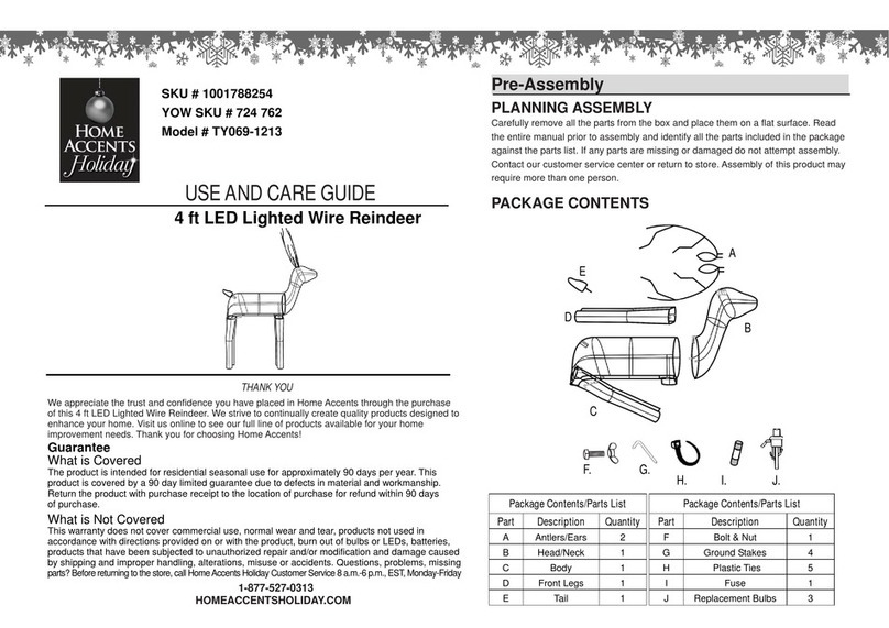 Home Accents Holiday TY069-1213 Use and care guide