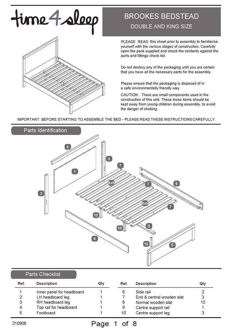 Time4Sleep BROOKES BEDSTEAD User manual Time4Sleep BROOKES BEDSTEAD User manual