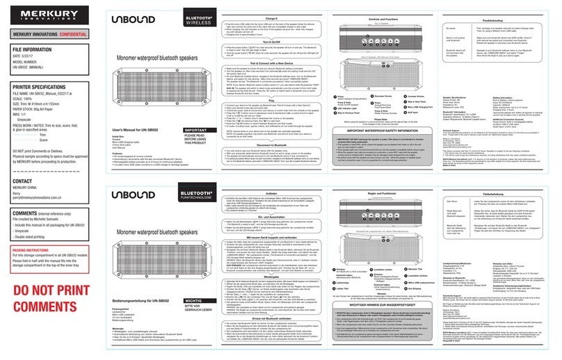 Merkury Innovations UNBOUDN UN-SB032 user manual