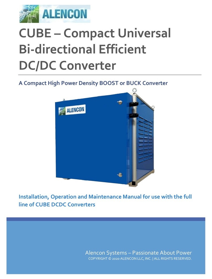 ALENCON CUBE-PV 1000 Volt Series Installation, operation and maintenance manual