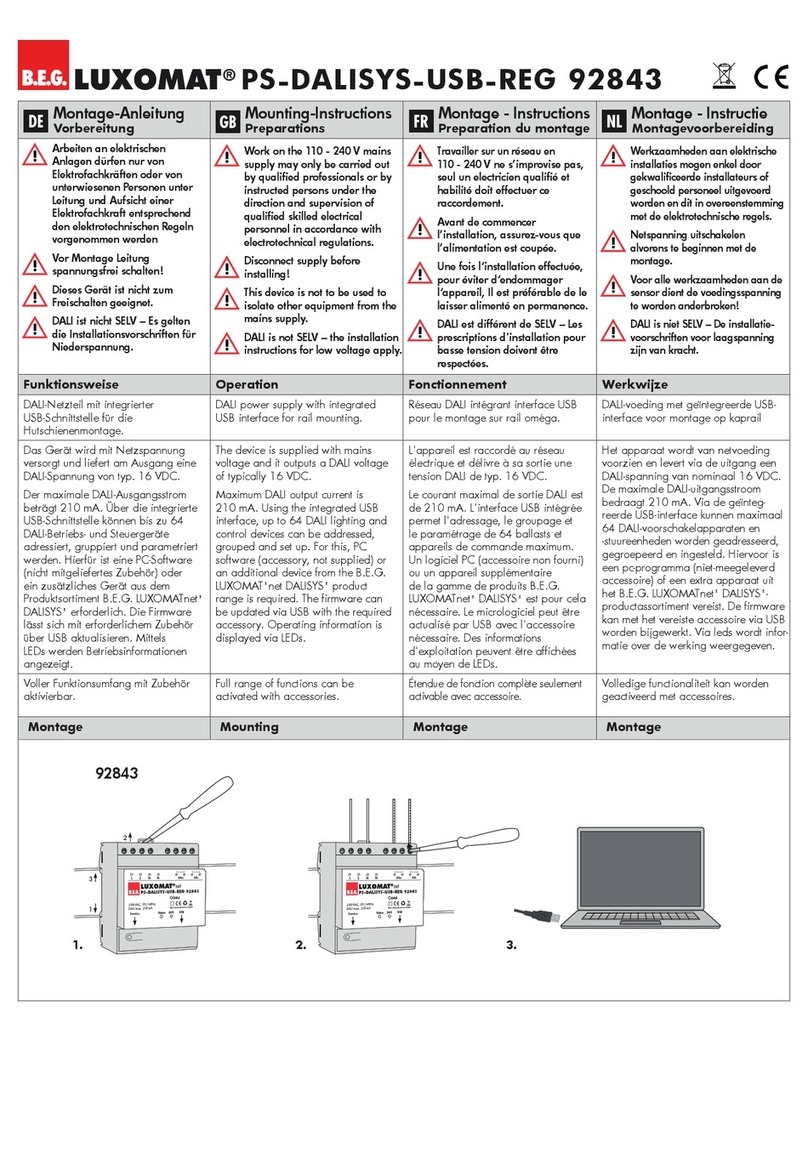 B.E.G. LUXOMAT PS-DALISYS-USB-REG Mounting instructions