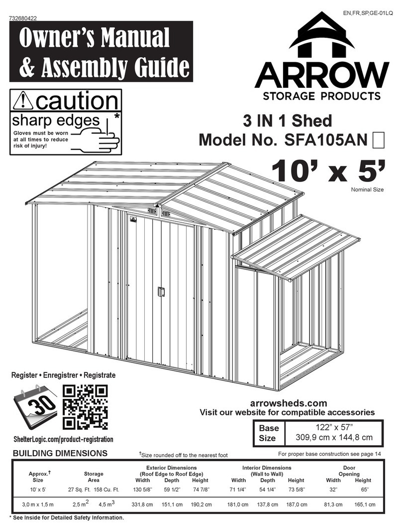 Arrow Storage Products SFA105AN Owner's manual & assembly guide