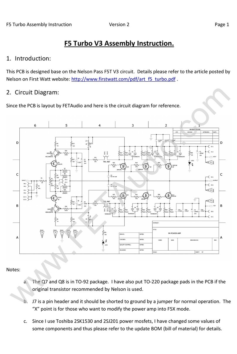 First Watt F5 Turbo V3 User manual