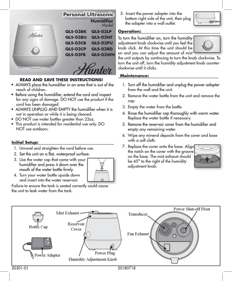 Hunter QLS-03CB User manual