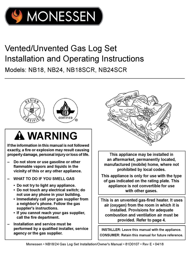 Monessen Hearth NB24 Installation and operating instructions