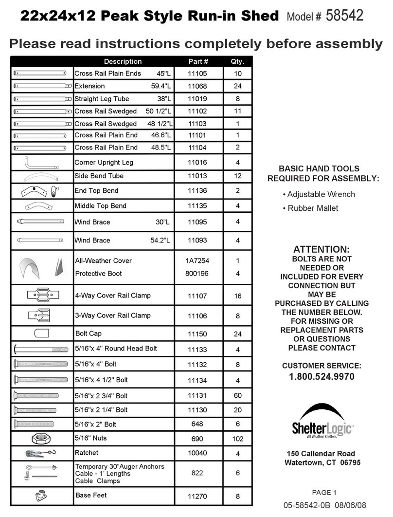 ShelterLogic 58542 manual