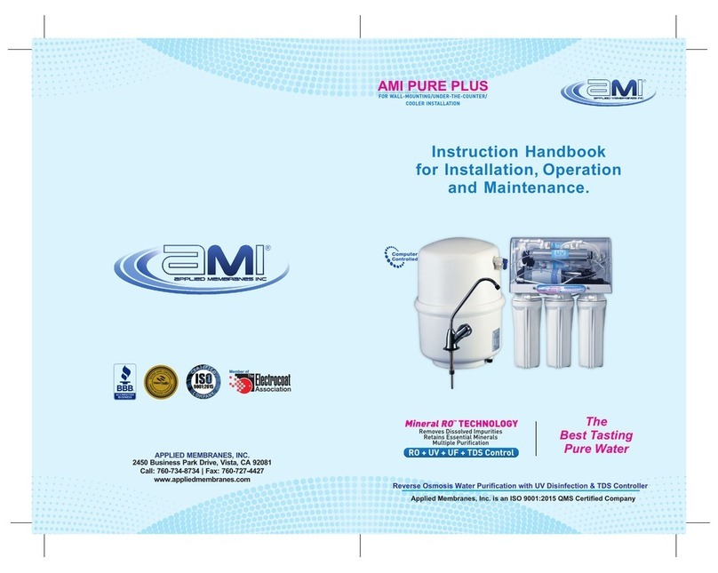 AMI Pure Plus Mineral RO HD-22PP Instruction handbook for installation, operation and maintenance AMI Pure Plus Mineral RO HD-22PP Instruction handbook for installation, operation and maintenance