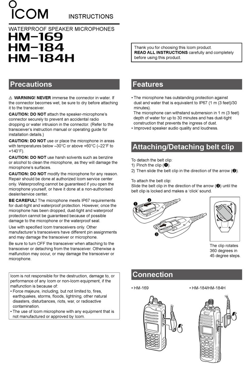 Icom HM-169 instructions