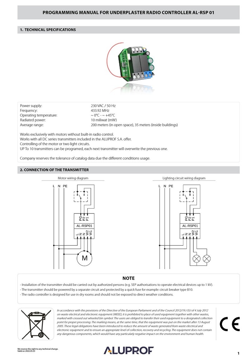 Aluprof AL-RSP 01 Programming manual