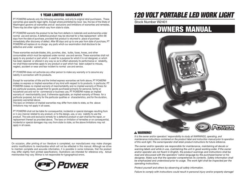 PT POWER W2401 owner's manual