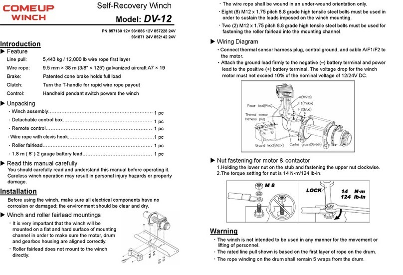 Come.up Winch 857130 manual