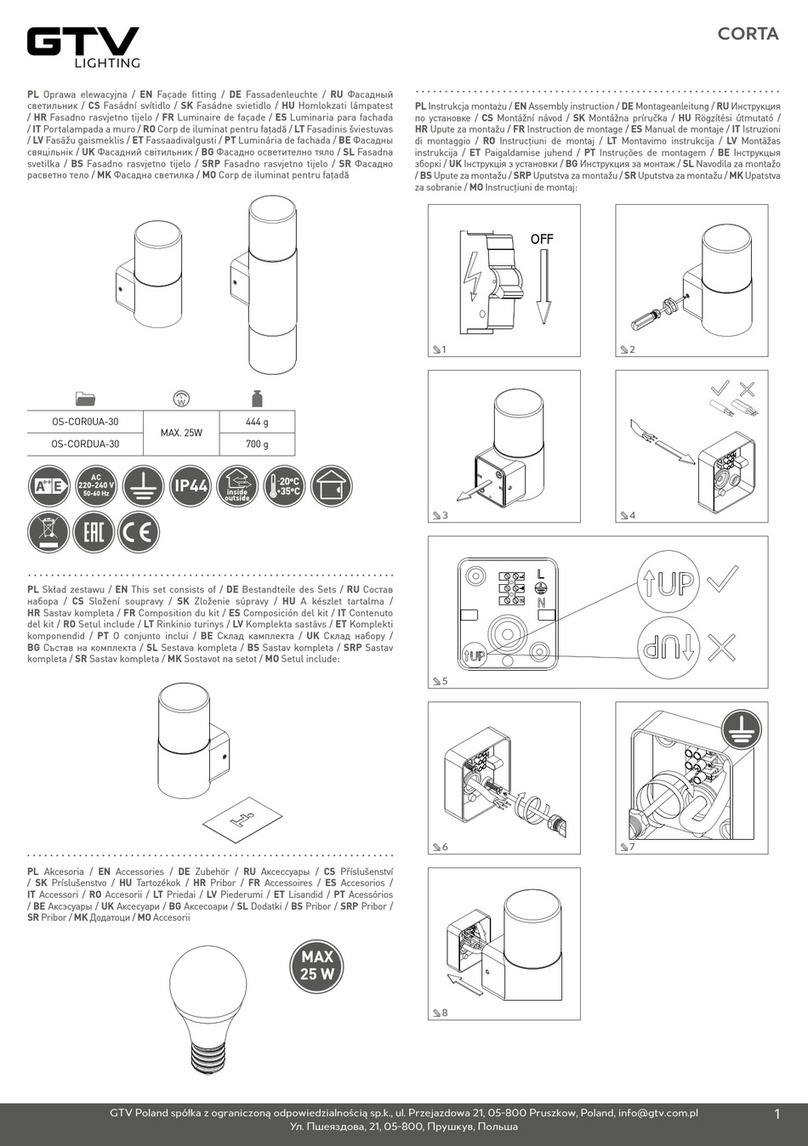 GTV CORTA OS-COR0UA-30 Assembly instruction