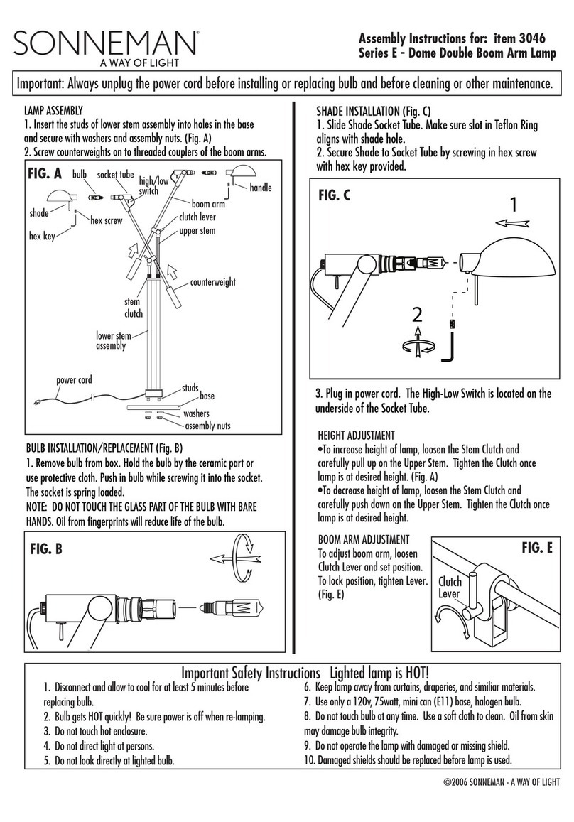 SONNEMAN E Series Assembly instructions
