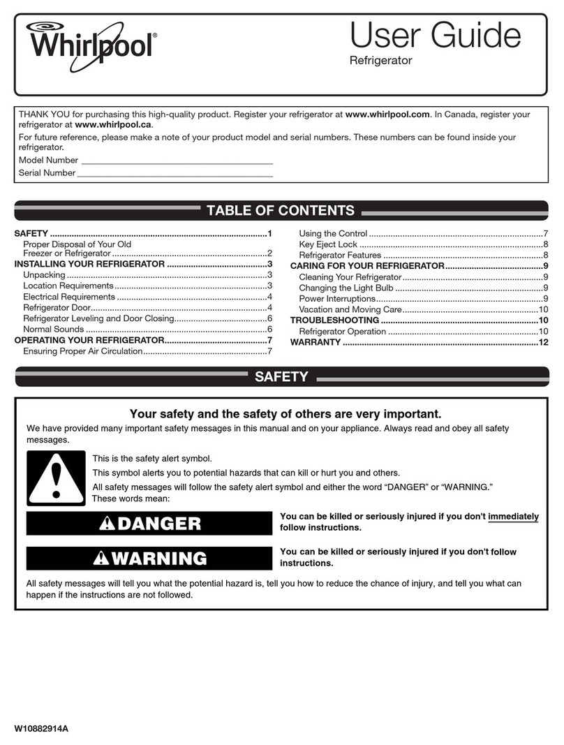 Whirlpool WRR56X18FW02 User manual