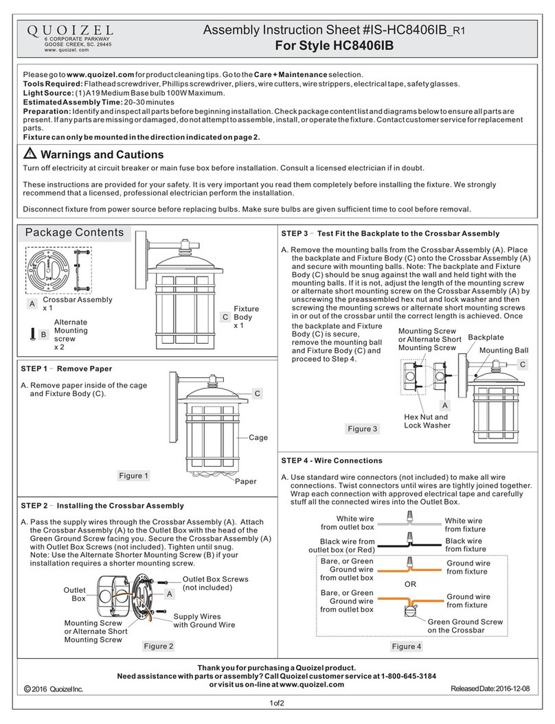 Quoizel HC8406IB Mounting instructions