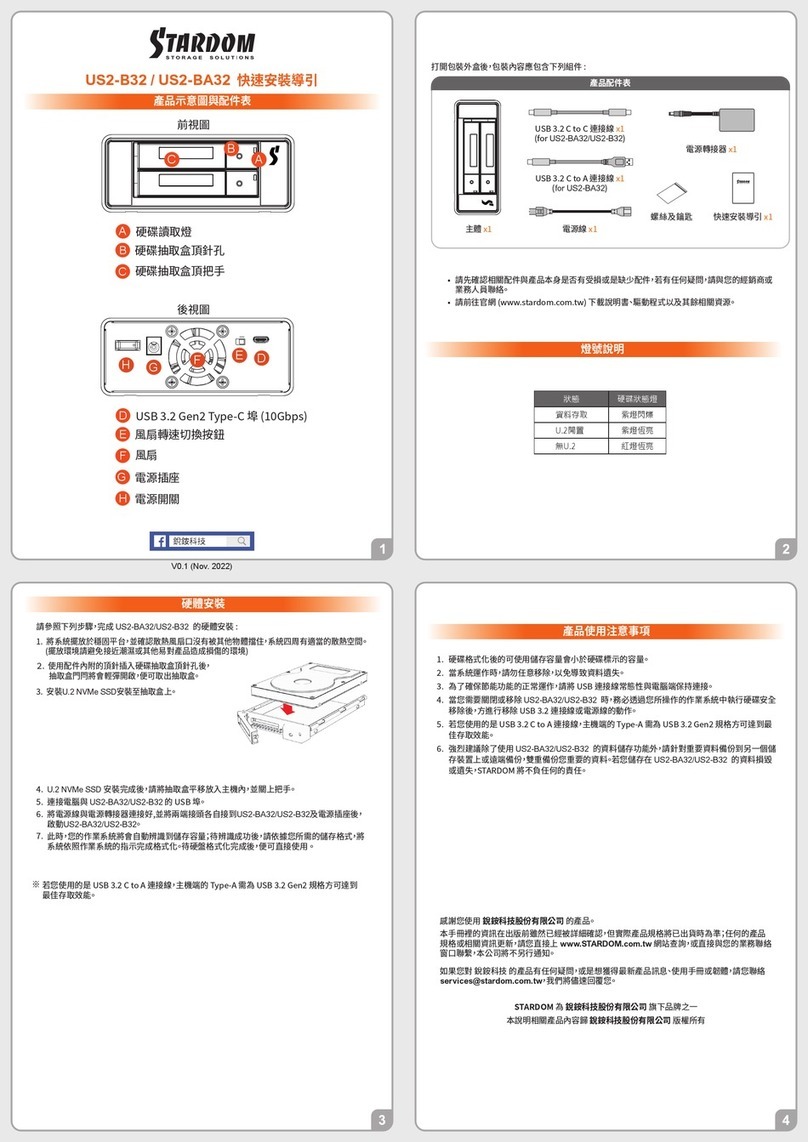 Stardom SOHOTANK US2-B32 User manual Stardom SOHOTANK US2-B32 User manual