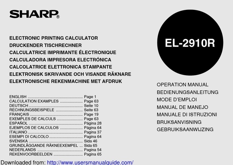 Sharp EL-2910R Operation manual