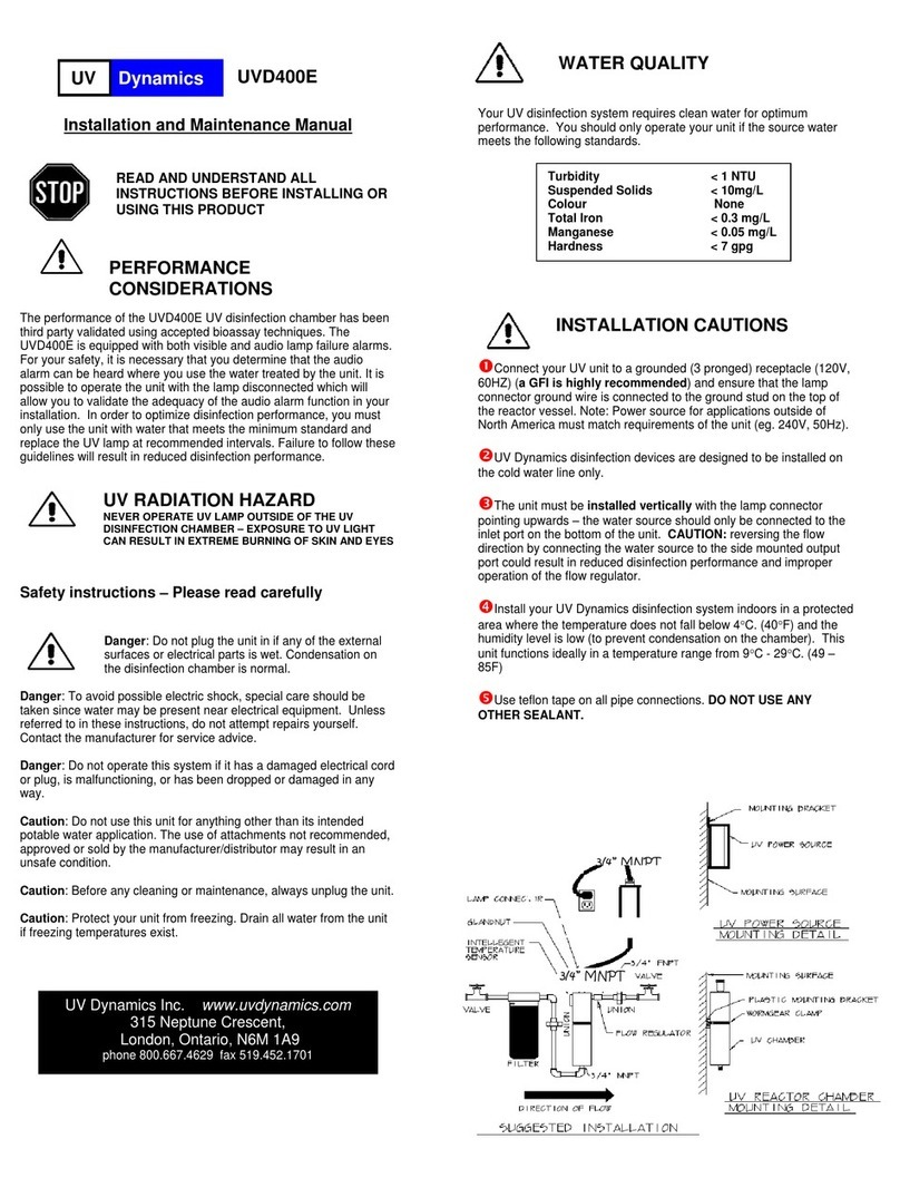 UV Dynamics UVD400E Installation and maintenance manual UV Dynamics UVD400E Installation and maintenance manual