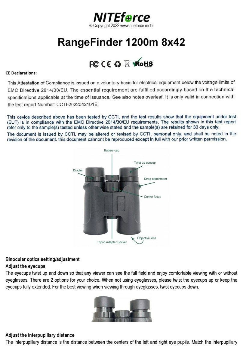 NITEforce RangeFinder 1200 m 8x42 user manual NITEforce RangeFinder 1200 m 8x42 user manual