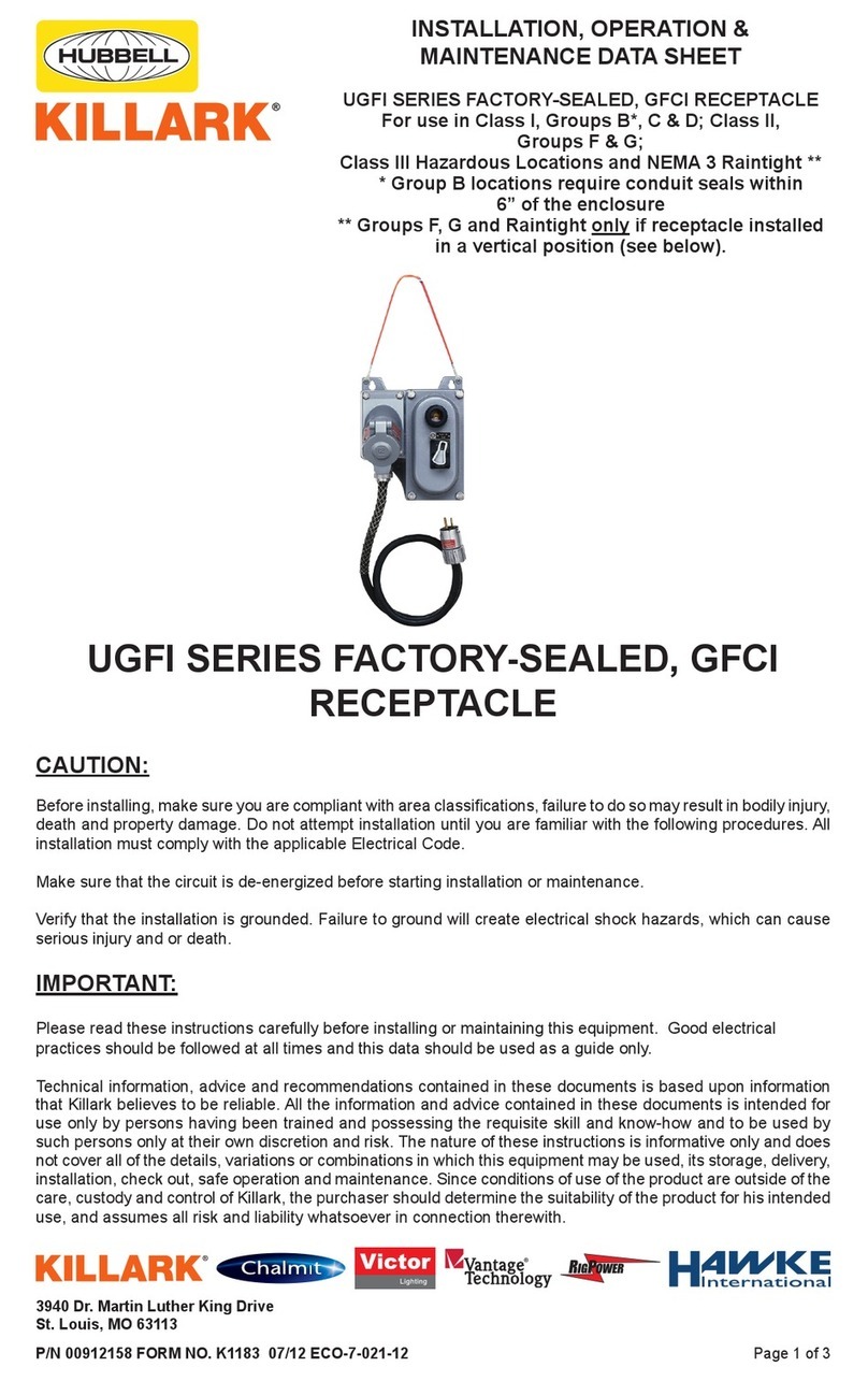 Hubbell Killark UGFI Series Instruction Manual