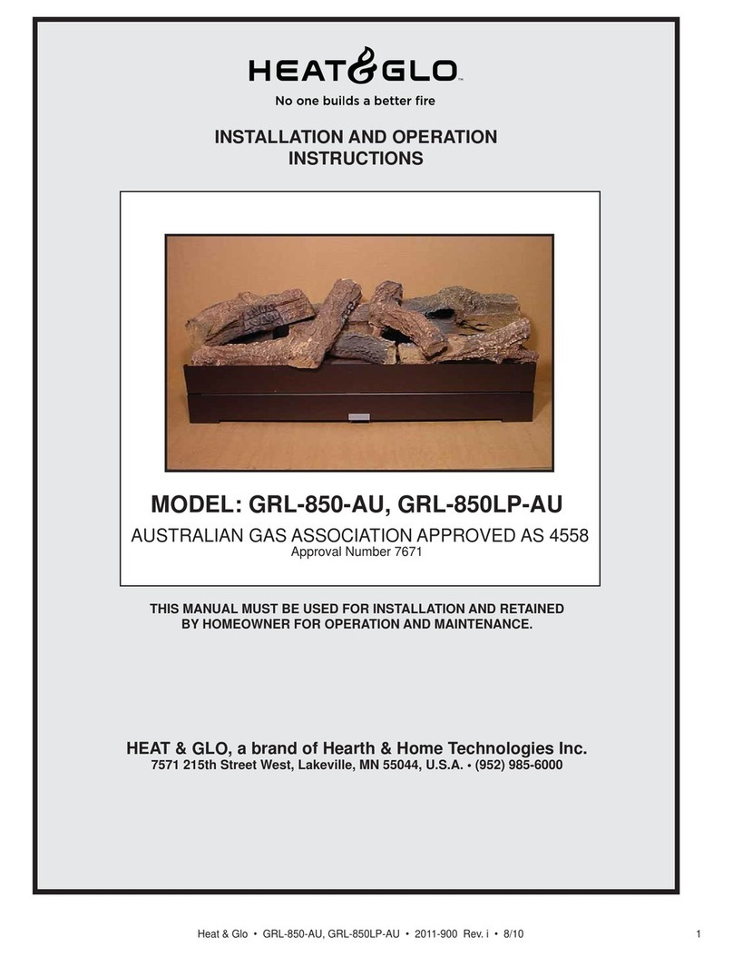Heat & Glo GRL-850-AU Installation and operation instruction Heat & Glo GRL-850-AU Installation and operation instruction
