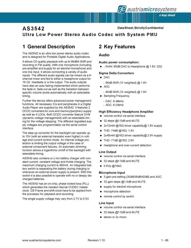 austriamicrosystems AS3542 manual