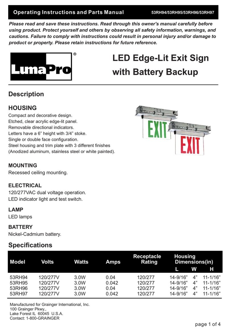 LumaPro 53RH94 Operating instructions and parts manual