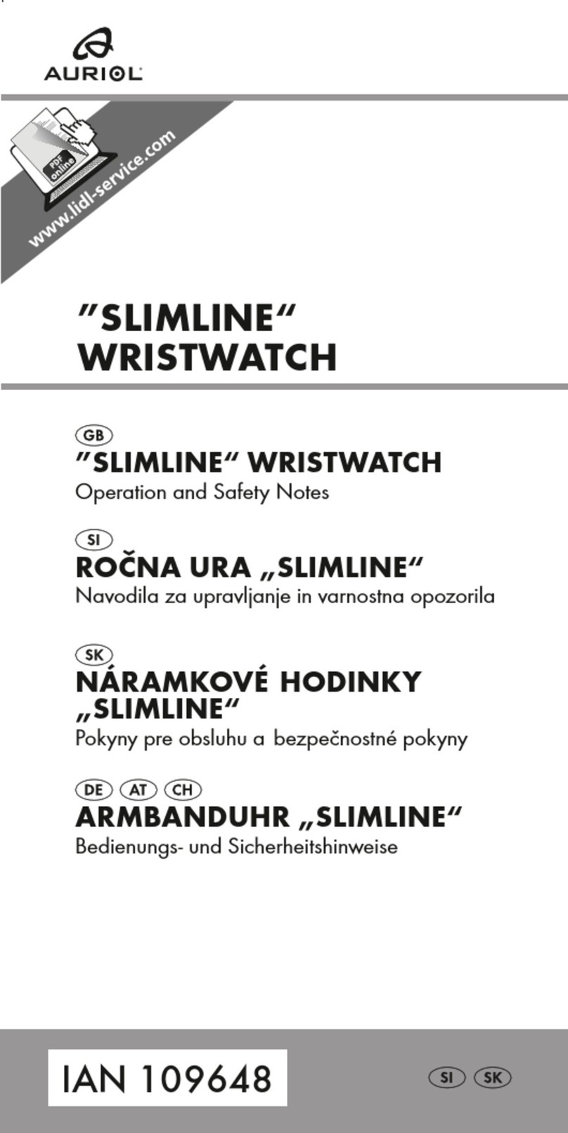 Auriol SLIMLINE User manual