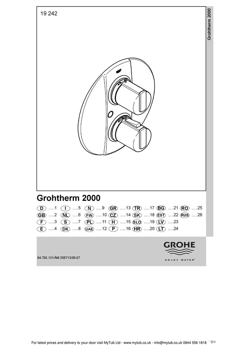 Grohe Grohtherm 2000 User manual Grohe Grohtherm 2000 User manual