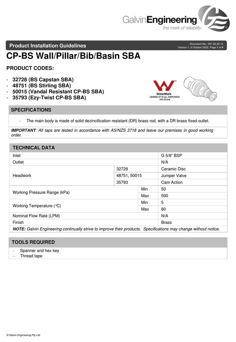 Galvin Engineering BS Capstan SBA Instruction sheet Galvin Engineering BS Capstan SBA Instruction sheet