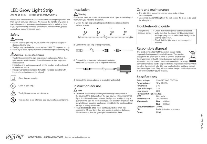 CO/Tech SP-LS3M120GR-01B User manual