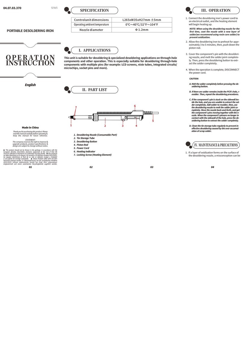 YIHUA 929d5 operation instruction