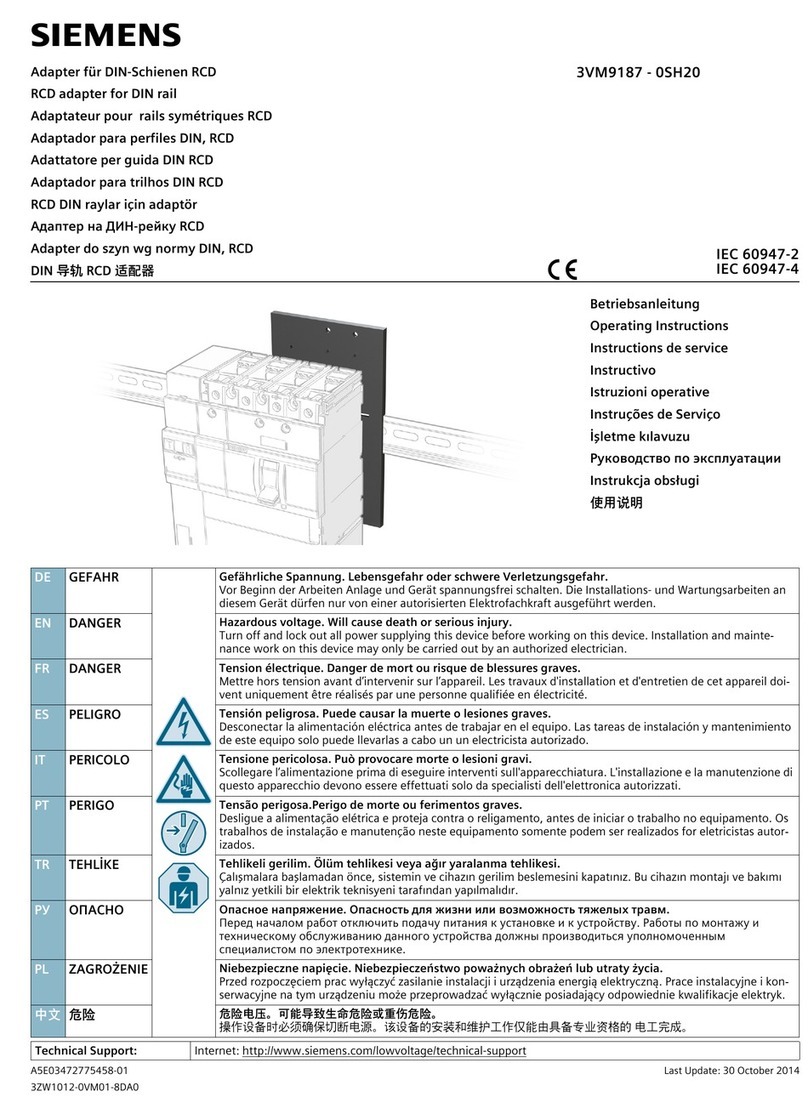 Siemens 3VM9187 - 0SH20 User manual