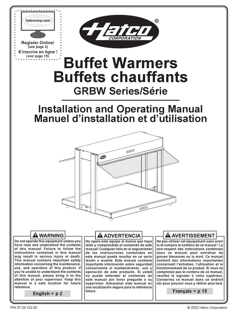 Hatco GRBW Series User manual