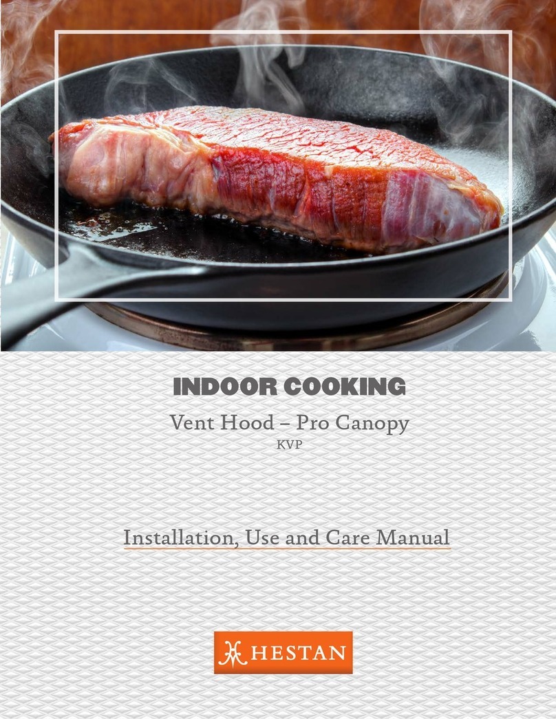 hestan Pro Canopy KVP Series Installation use and care manual