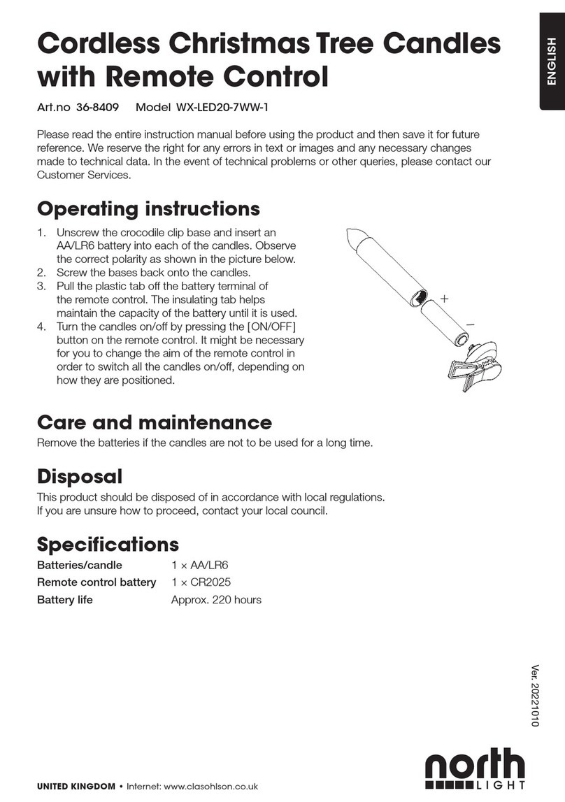 North Light WX-LED20-7WW-1 User manual