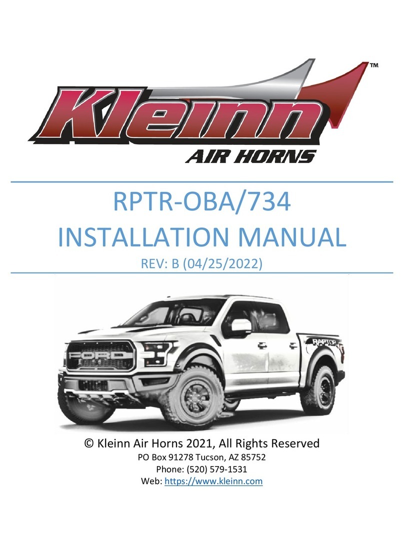Kleinn Air Horns RPTR-OBA/734 installation manual