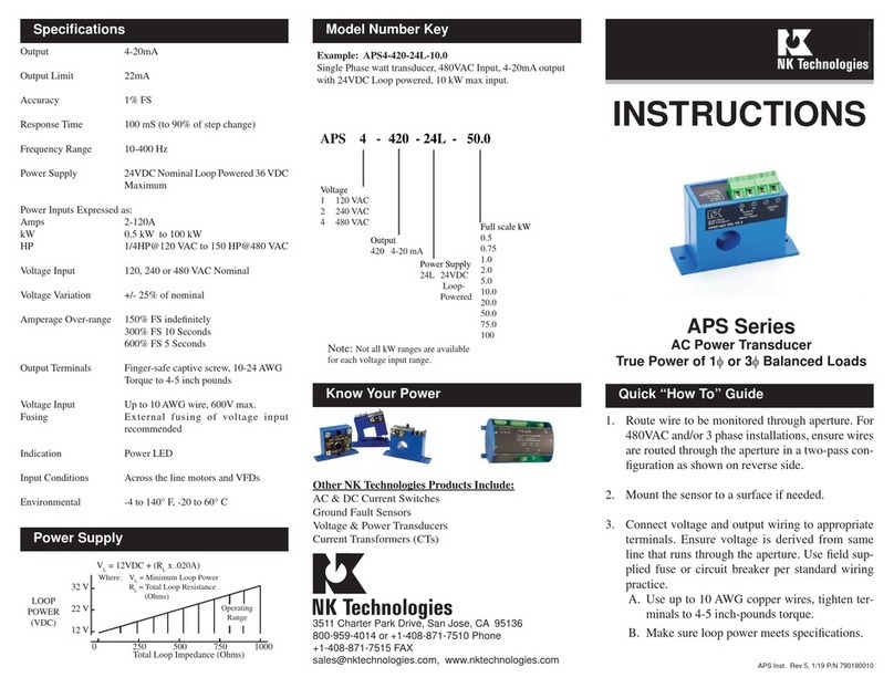 NK TECHNOLOGIES APS Series User manual