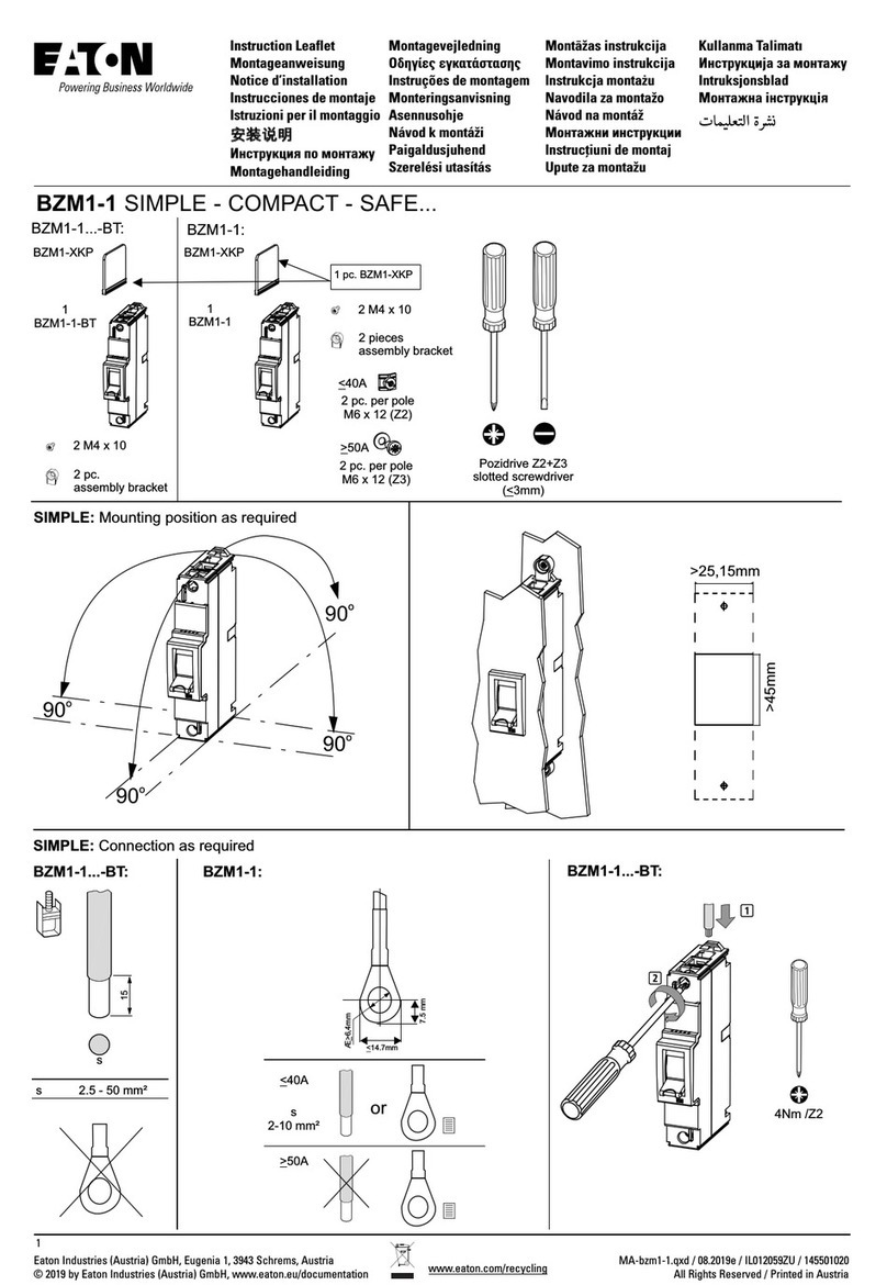 Eaton BZM1-1 BT Series Instruction leaflet
