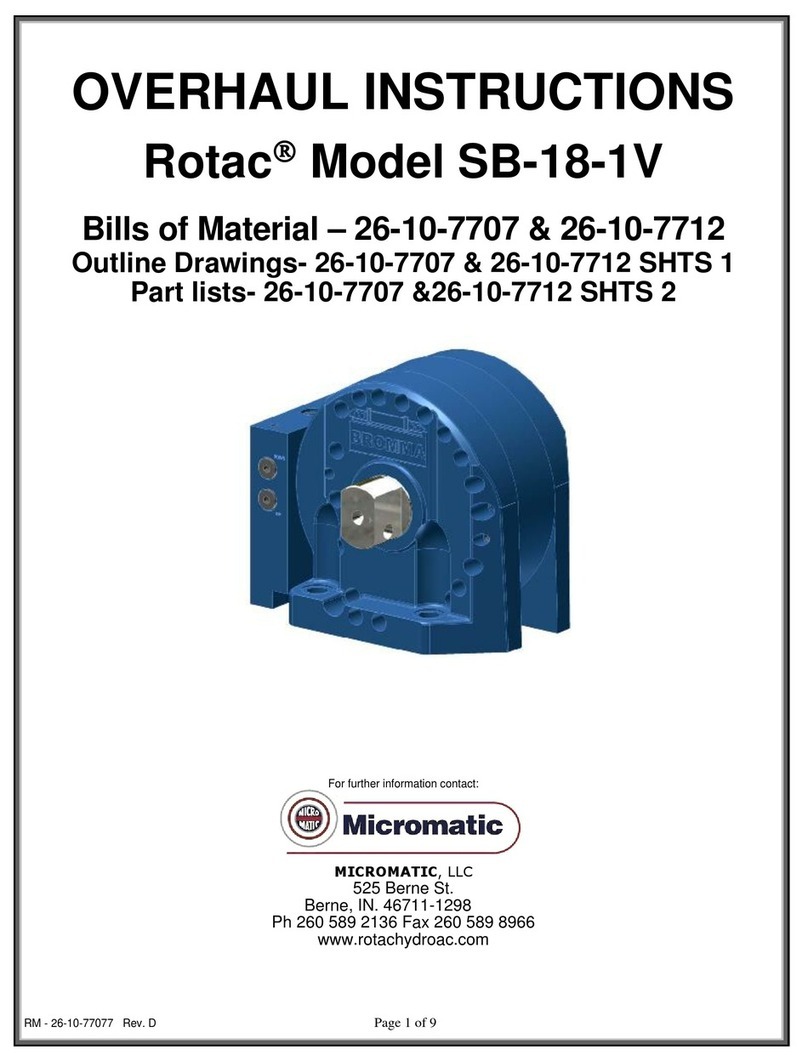 MICROMATIC Rotac SB-18-1V OVERHAUL INSTRUCTIONS