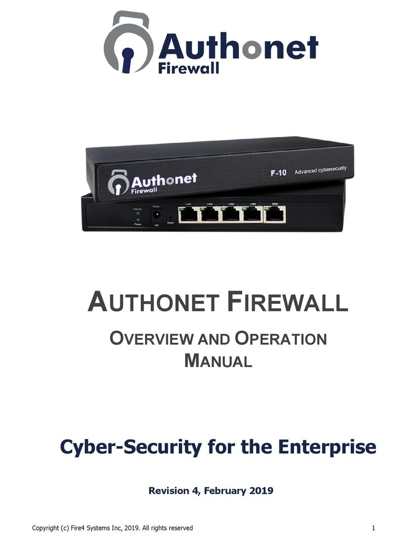 Authonet Firewall F-10 PRODUCT OVERVIEW & OPERATION MANUAL