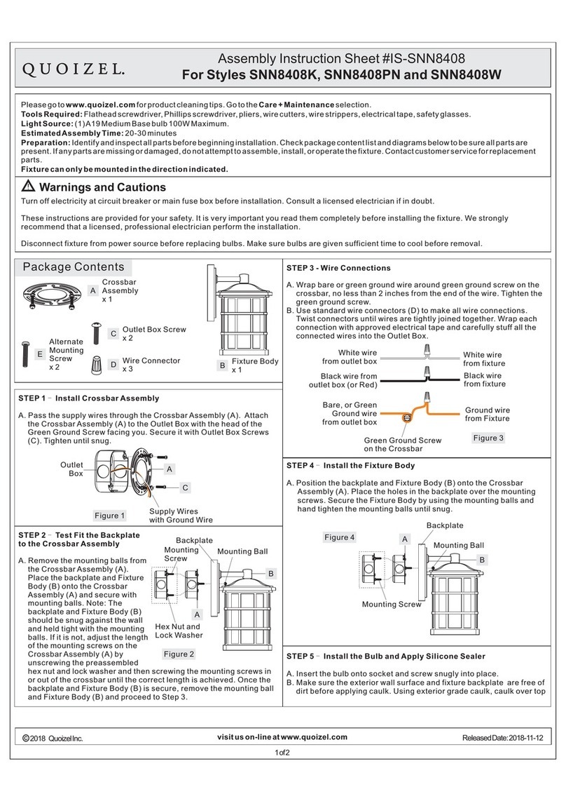 Quoizel Stonington SNN8408K Mounting instructions Quoizel Stonington SNN8408K Mounting instructions