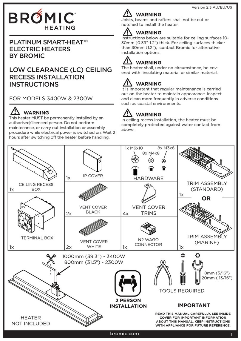Bromic Heating ECLIPSE SMART-HEAT ELECTRIC 3400W installation instructions