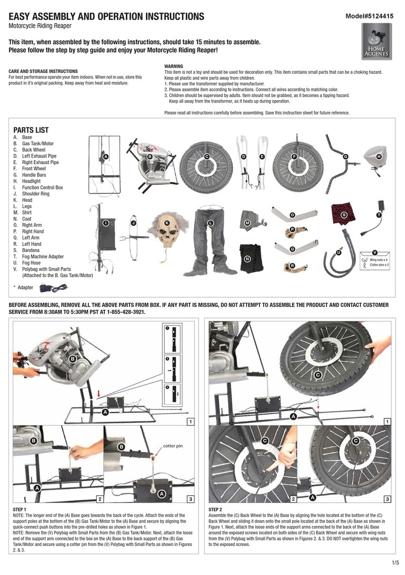 Home Accents Motorcycle Riding Reaper Easy Assembly and operation instructions Home Accents Motorcycle Riding Reaper Easy Assembly and operation instructions