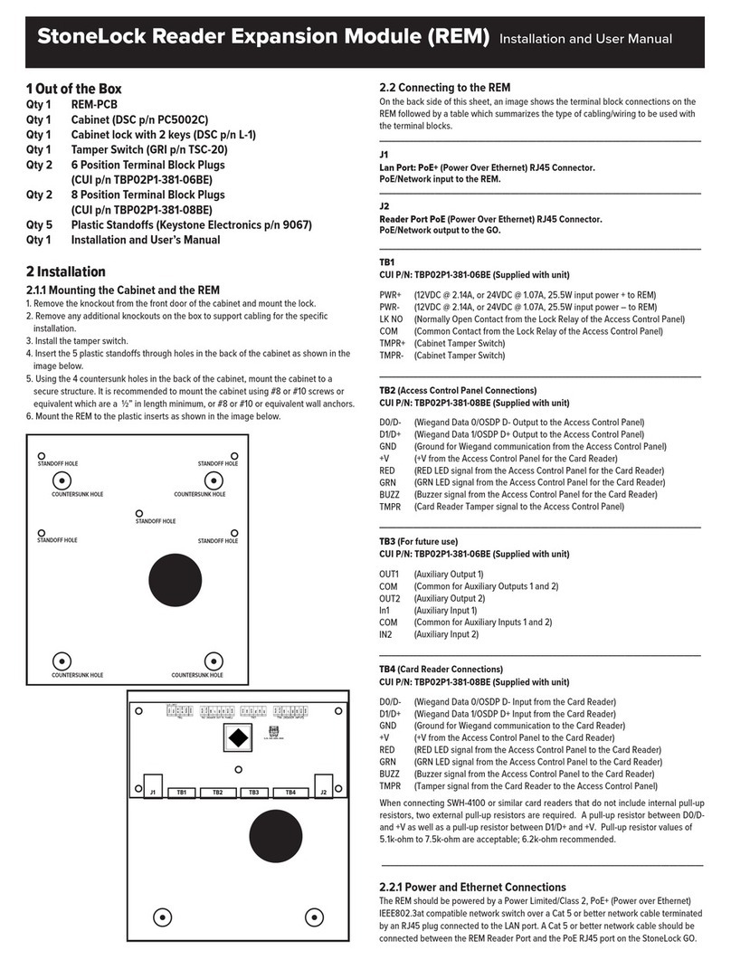 StoneLock REM Installation and user manual