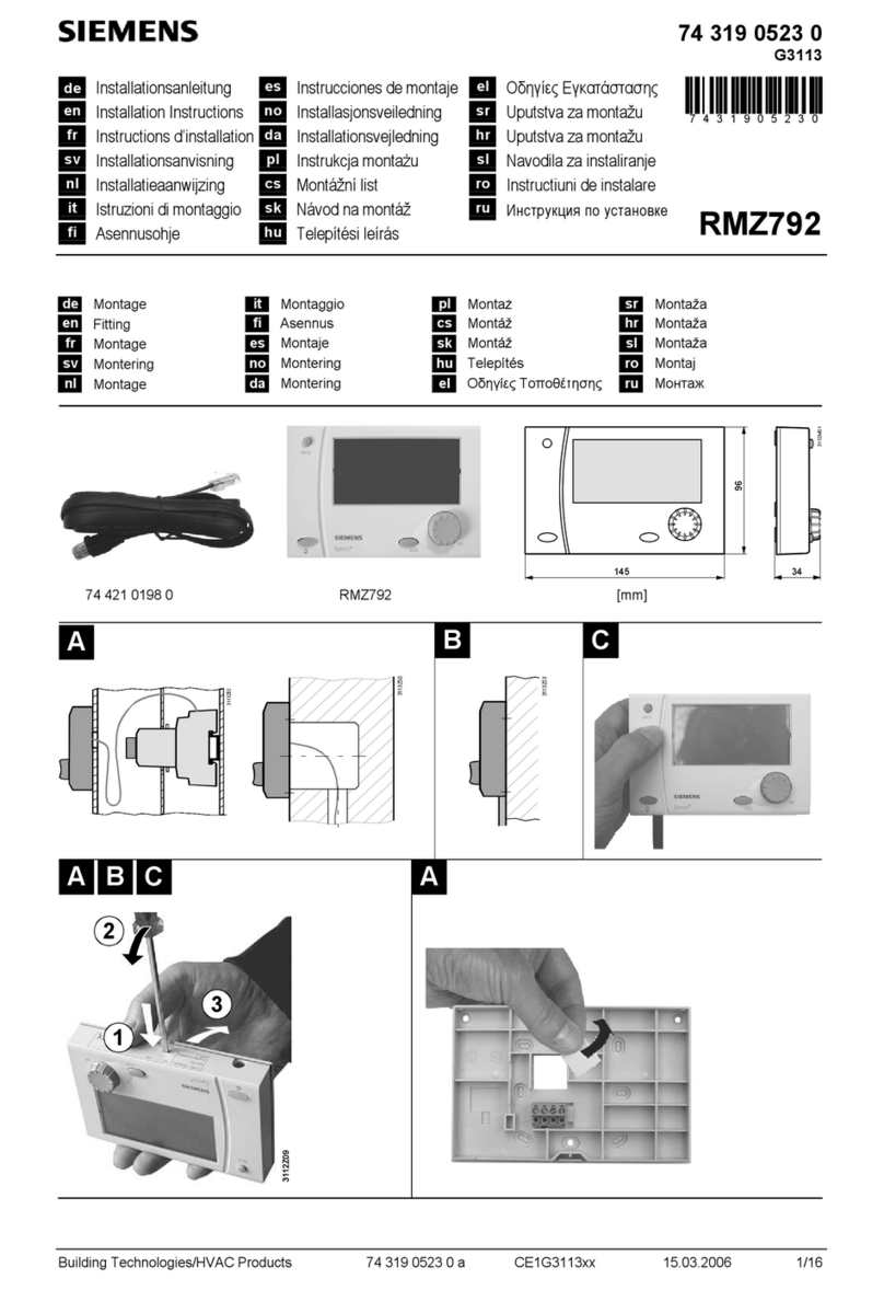 Siemens Synco RMZ792 installation instructions